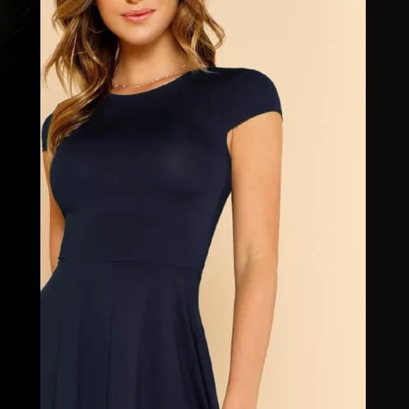 Low Back Fit and Flare Summer / Fall Dress - Picture 4 of 8